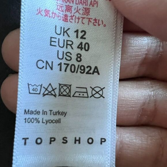 Top Shop Women’s Plaid Dress Size 8 Midi Gray Black Sleeveless V Neck Zip Slits - Picture 15 of 16